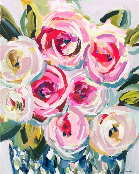 Rose Abstract Art, Modern Flowers Print on Paper or Canvas | Maren Devine Art, LLC