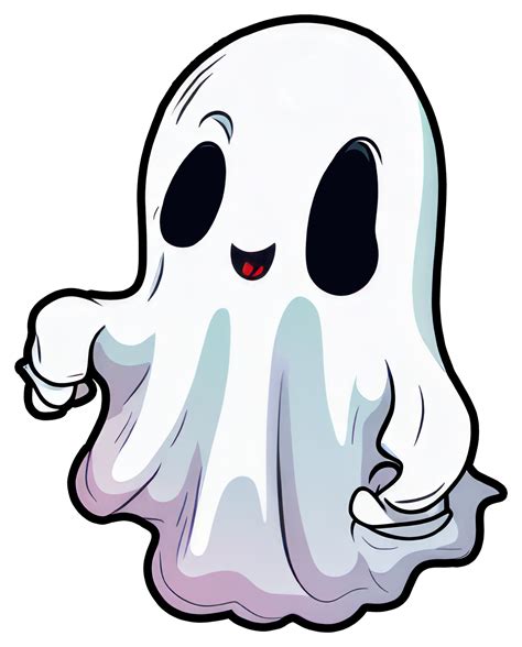 Cute Halloween Ghost Sticker Design 27249827 PNG