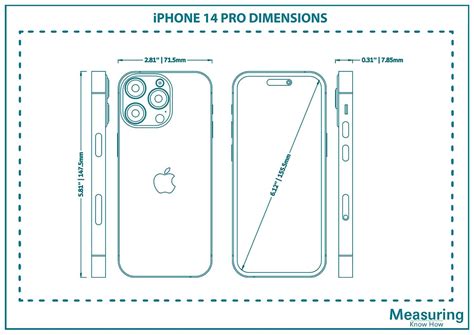 Apple iPhone 14 Pro (16th Gen) Dimensions (with Drawings) - MeasuringKnowHow