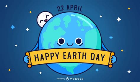 Friednly Happy Earth Day Cartoon Vector Download