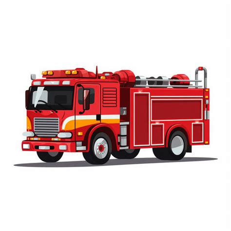 Minimalist Art Style Fire Engine Clipart: 4K & Vector Art – IMAGELLA