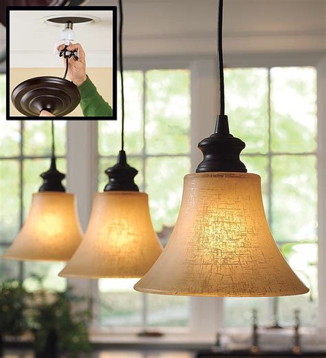 Screw-In Textured Linen Glass Shade Pendant Lighting | Glass shade ...