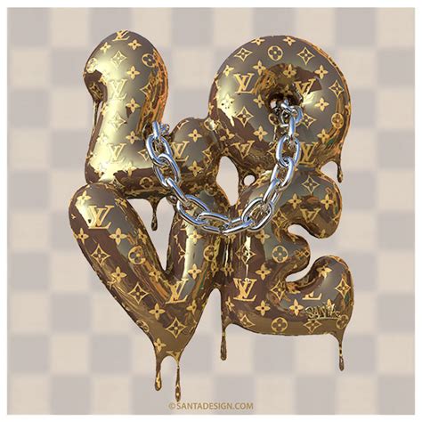 “LOVE” 3D Graffiti feat. Louis Vuitton Pattern | SANTADESIGN