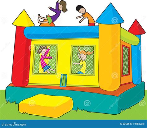 Bounce House Kids Vector Illustration | CartoonDealer.com #64892660