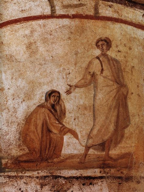 Healing of a Bleeding Woman, Rome, Catacombs of Marcellinus and Peter ...