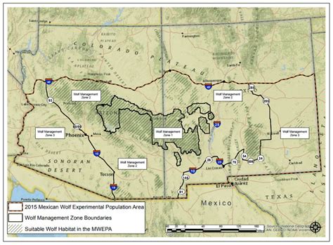 Mexican Grey Wolf Map