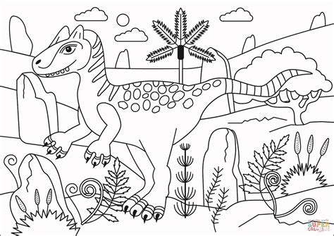 Allosaurus Theropod Dinosaur coloring page | Free Printable Coloring Pages