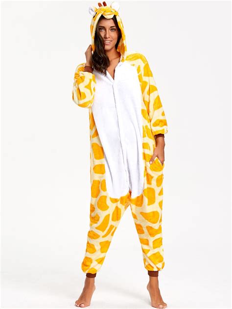 [42% OFF] Funny Giraffe Animal Onesie Pajamas For Adult | Rosegal