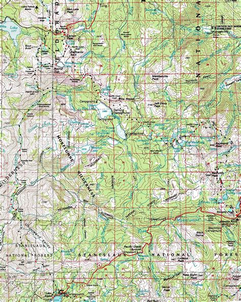 Map: Mokelumne Wilderness Topo Backpacking PCT and TYT