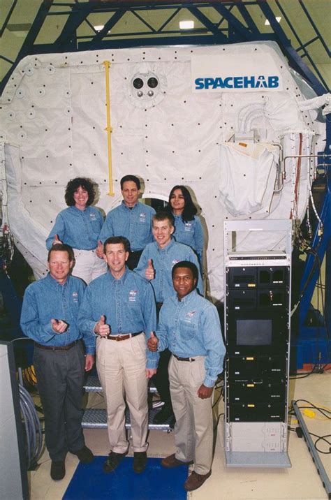 Space History Photo: STS-107 Crew in front of SPACEHAB | Space