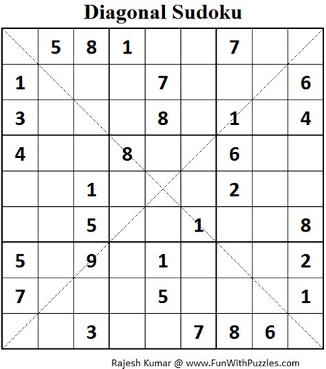 Diagonal Sudoku (Fun With Sudoku #75)