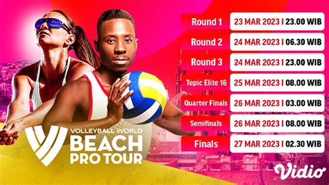 Jadwal Volleyball Beach Pro World Tour 2023, Putaran 1 sampai Final Live Vidio 23-27 Maret 2023 ...