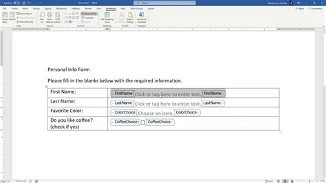 How To Create A Fillable Word Document 2010 - Printable Form, Templates ...