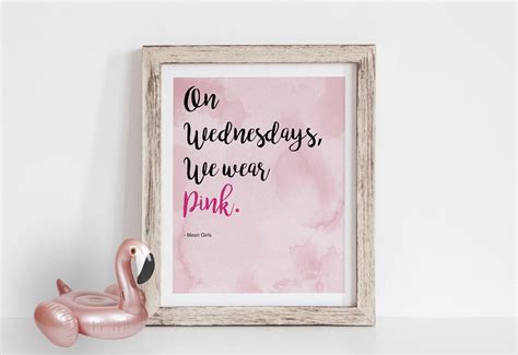 On Wednesdays we wear pink. Karen Mean Girls movie quote | Etsy | Mean ...