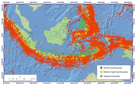 Indonesia Earthquake Map 1973-2010 by Meteorological, Climatology and ...