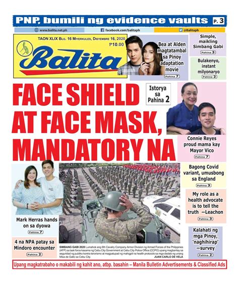 Get digital access to Balita - December 16, 2020 issue | Magzter.com