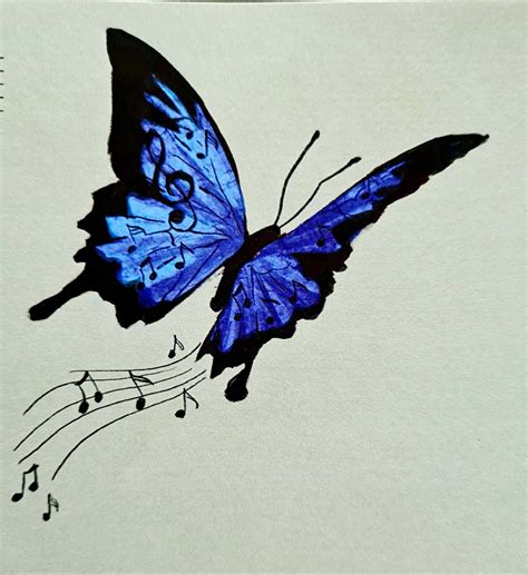 Ulysses Butterfly with music notes | Music notes, Music notes tattoo, Butterfly art