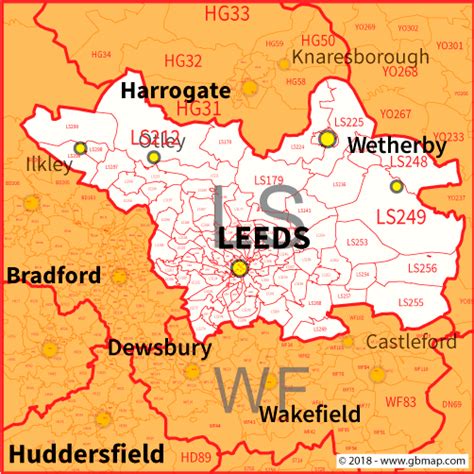 Leeds Postcode Area, District and Sector maps in Editable Format