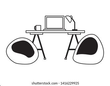 Office Desk Chair Laptop Workplace Vector Stock Vector (Royalty Free) 1416229925 | Shutterstock