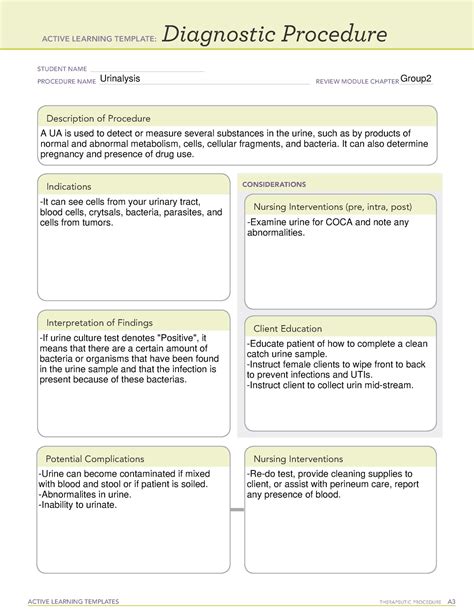 Urinalysis Diagnostic Procedure 05 - ACTIVE LEARNING TEMPLATES ...