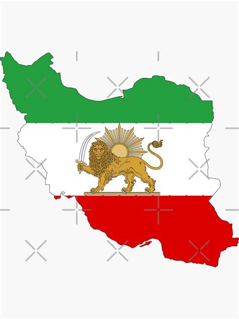 "Persian Flag/Map" Sticker for Sale by ArtEntwined | Redbubble