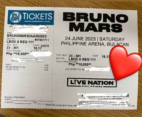 Bruno Mars concert ticket, Tickets & Vouchers, Event Tickets on Carousell