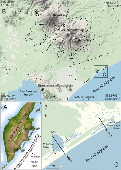 Field research area and setting: a General map of Kamchatka Peninsula ...