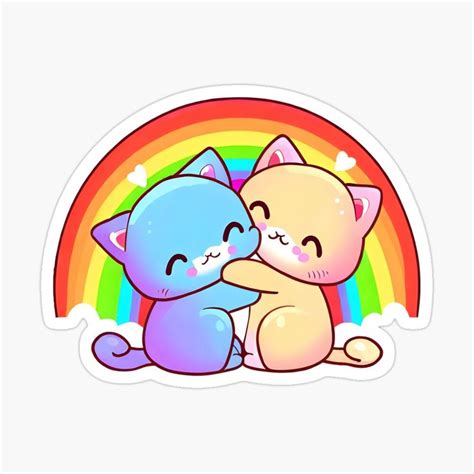 "Rainbow Love Cats" Sticker for Sale by ironydesigns in 2024 | Cute coloring pages, Rainbow cat ...