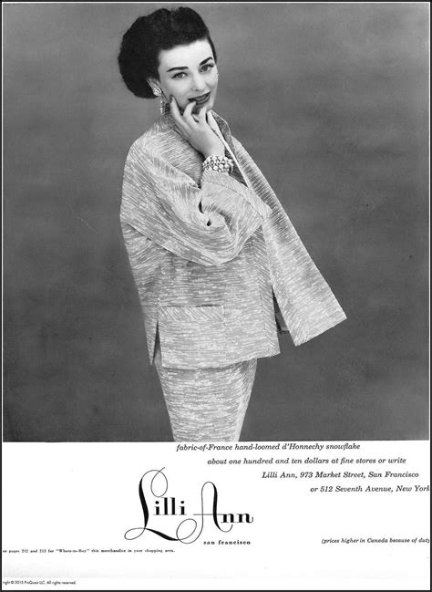 Dorian Leigh in a suit by Lilli Ann, Mr. John accessories. Photo by Richard Avedon. Harper's ...