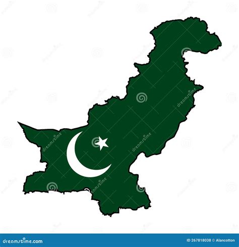 Pakistan Flag Map in Outline Silhouette Stock Vector - Illustration of graphic, outline: 267818038