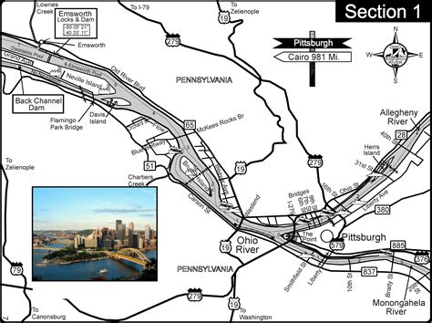 Ohio River at Pittsburgh PA at confluence of Allegheny and Monongahela ...