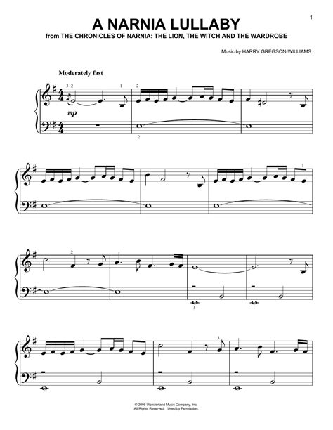 A Narnia Lullaby | Sheet Music Direct