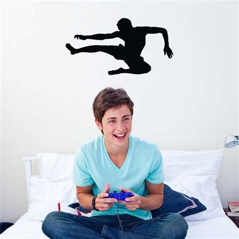 Martial Arts Flying Kick Silhouette Wall Decal | Wallhogs