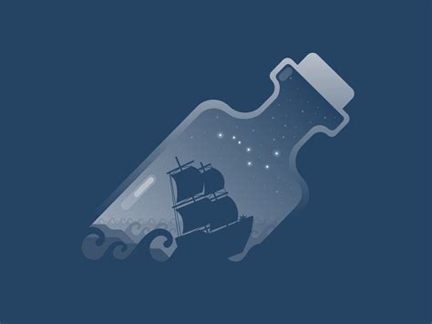 ship in the bottle by Ksenia Koman on Dribbble