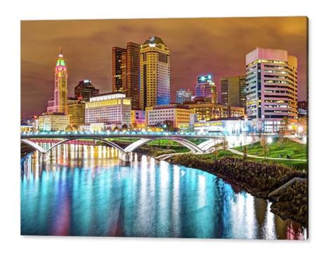 Columbus Skyline Print Colorful Skyline Art Architecture - Etsy