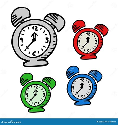 Cartoon clock stock vector. Illustration of awaken, ring - 23532706