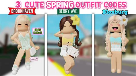 3 CUTE SPRING OUTFIT CODES FOR BROOKHAVEN 🏡RP, BERRY AVENUE AND BLOXBURG 🌸 ️ - YouTube