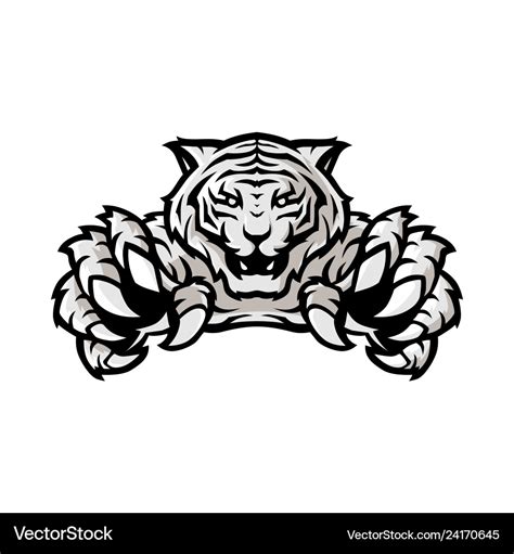 White tiger sport gaming logo template with Vector Image