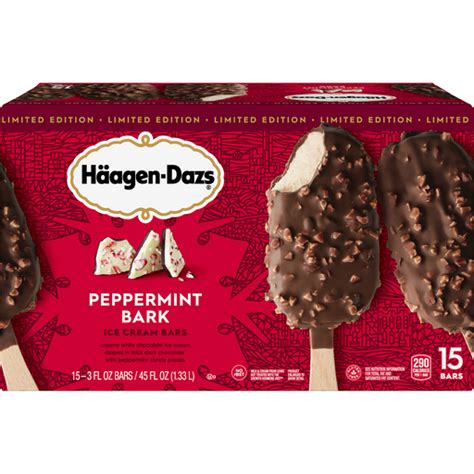 HAAGEN-DAZS Limited Edition Peppermint Bark Ice Cream Bars 15 ct Box ...