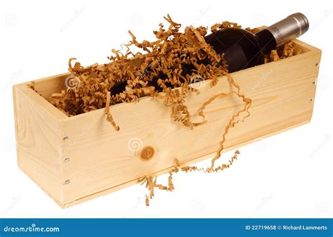 Wine bottle in wooden box stock photo. Image of alcoholic - 22719658