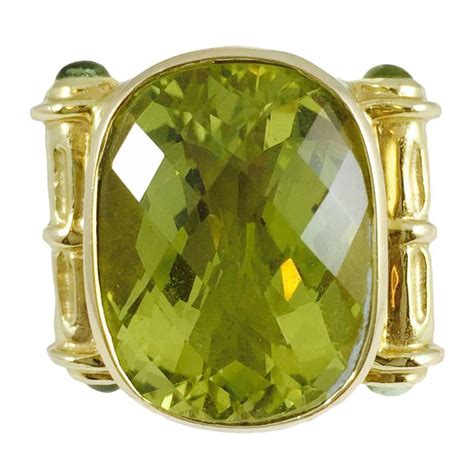 Impressive Peridot gold Ring at 1stdibs