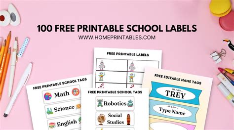 100 Free Editable School Labels & Tags | Best Printable Templates!