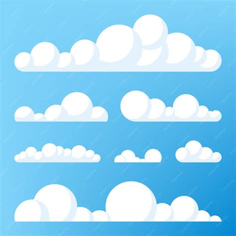 Premium Vector | Cloud icon, cloud shape. set of different clouds ...