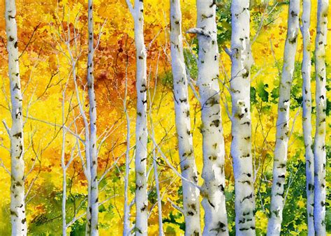 Learn To Paint Autumn Aspens (Watercolor) | Tree watercolor painting, Aspen trees painting ...