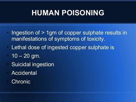 Copper sulphate poisoning