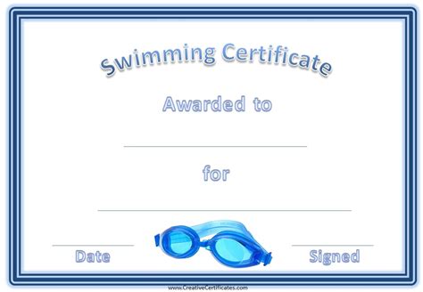 Swimming Awards | Swimming awards, Certificate templates, Swim lessons