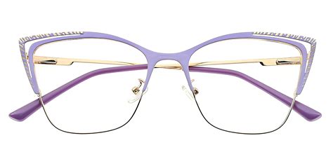 Uriah Purple Cat Eye Elaborate Metal Eyeglasses | Muukal.com