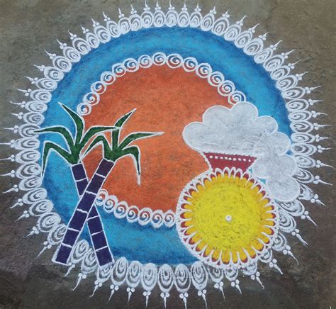 Colorful kolam for Pongal Kolam || Sankranthi Muggulu – Kolams of India