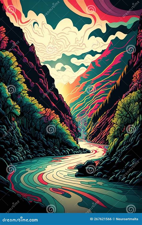 Splendid Landscape Artwork Fusion Stock Illustration - Illustration of fusion, landscape: 267621566