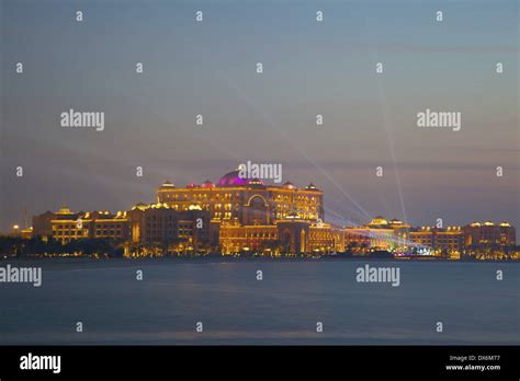 Middle East, UAE, Abu Dhabi, Emirates Palace at Night Stock Photo - Alamy